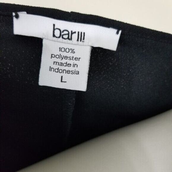 Bar Ill 3 Dress L Black Shift Box Short Sleeve Cold-Shoulder Bows Pockets Sack - Picture 2 of 10